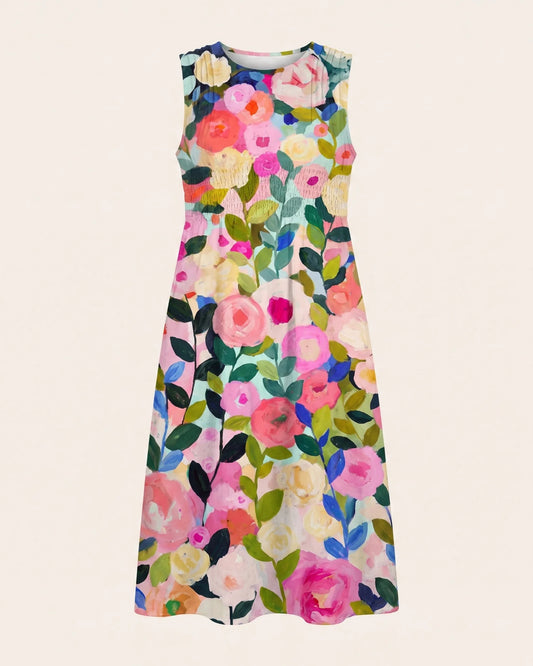Ailionnora Floral Midi Dress — front clean