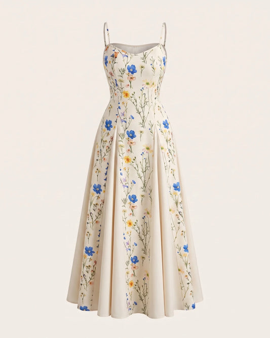Arabella Floral Watercolour Maxi Dress — front clean