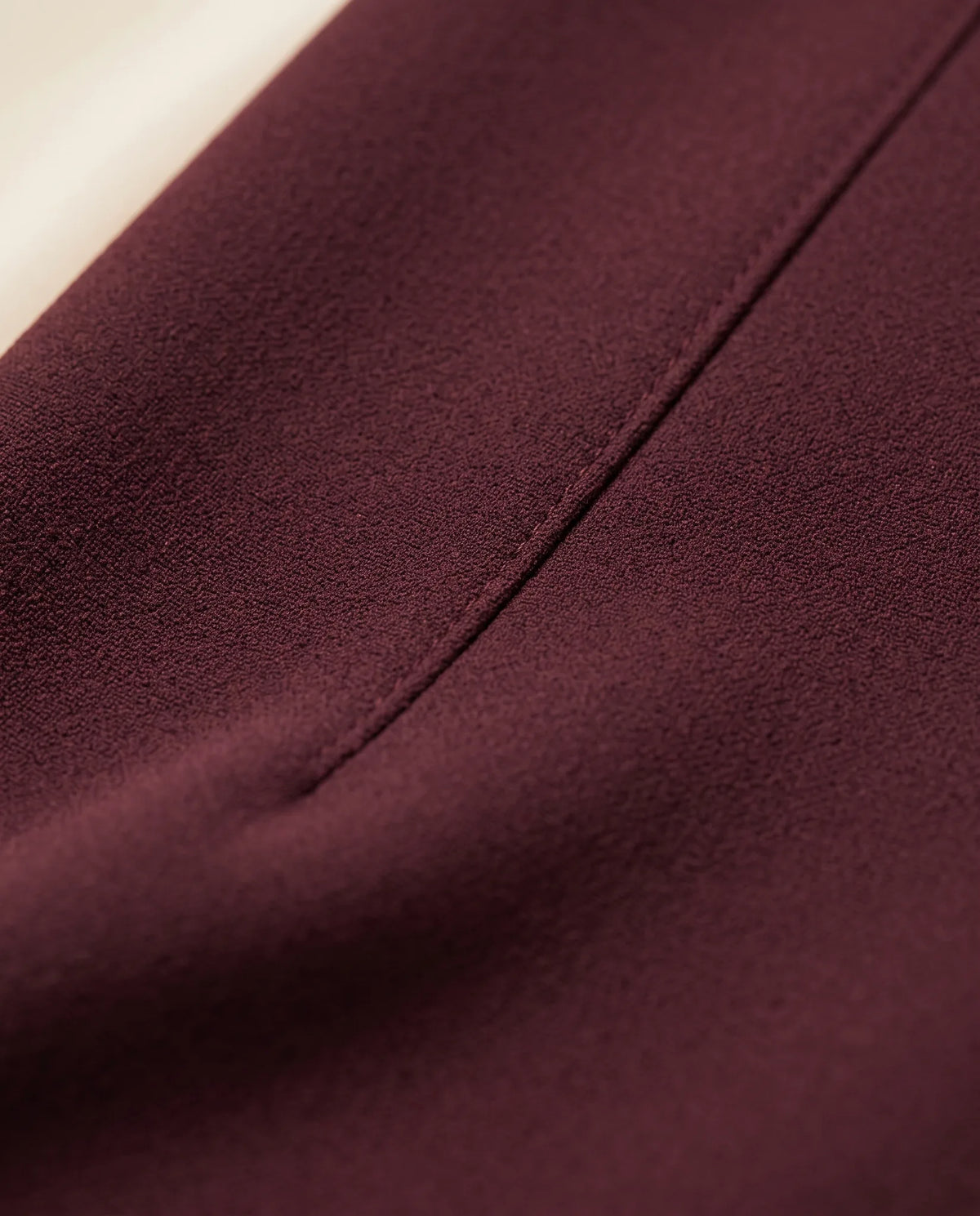 Cordelia Tailored Straight Leg Two Piece Set for Women - Trousers Blazer Suit Summer Set - Wine Red — fabric close-up