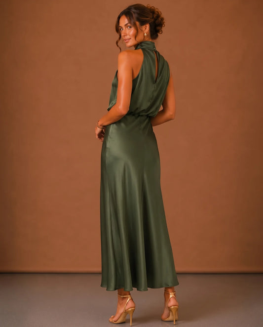 Lilian Maxi Dress for Women - Summer Dress - Green — back view