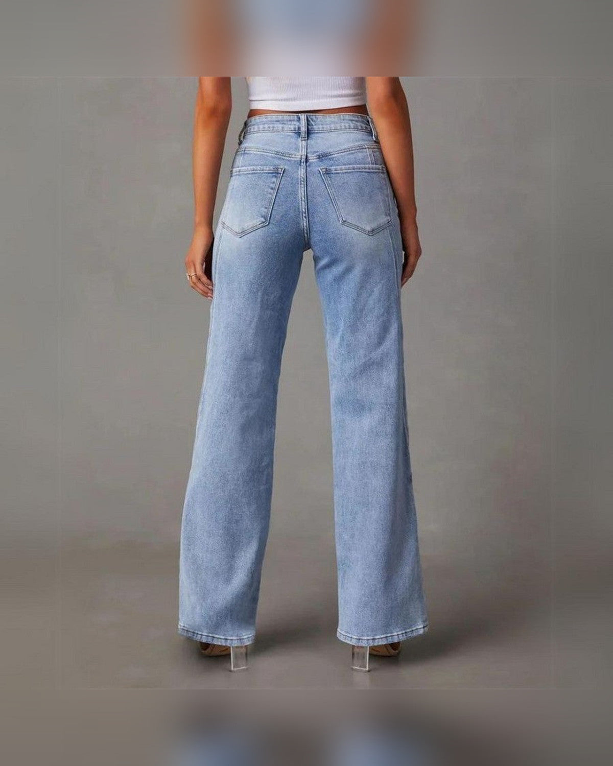 Talia Straight Leg Jeans for Women - High Waist Light Wash Summer Jeans - Light Blue