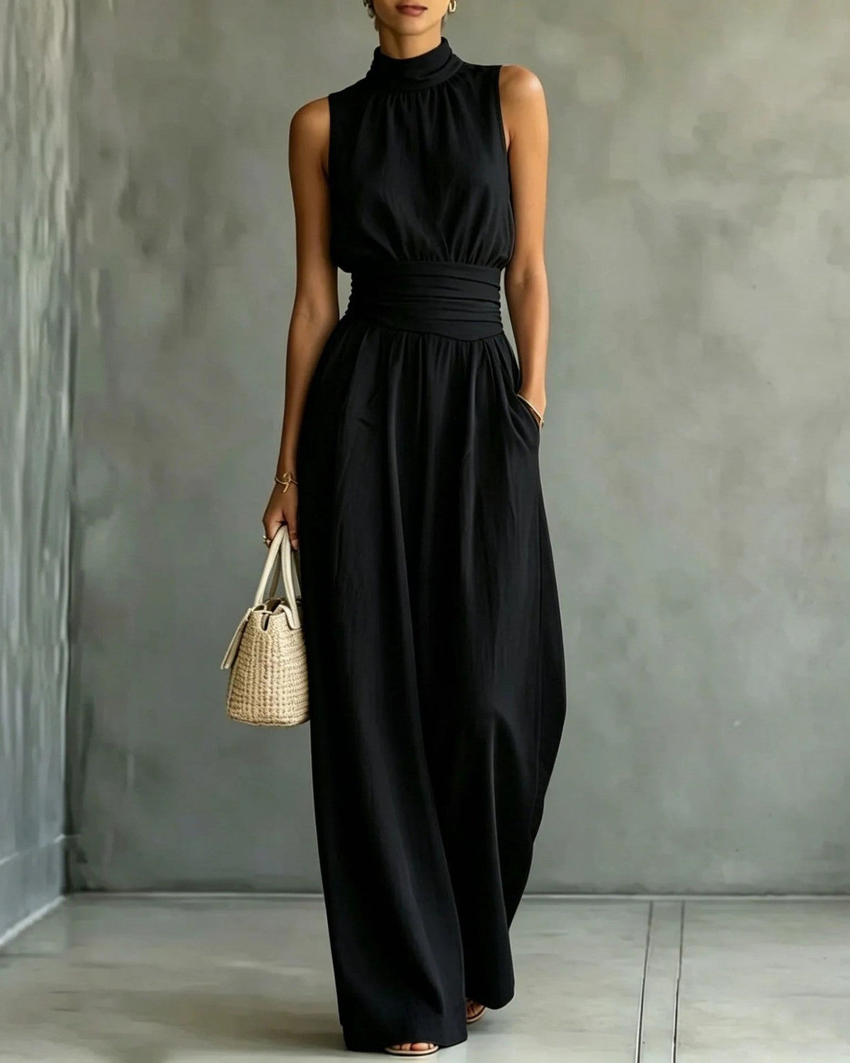 Angeline Sleeveless Jumpsuit for Women - Wide Leg Summer Jumpsuit - Black