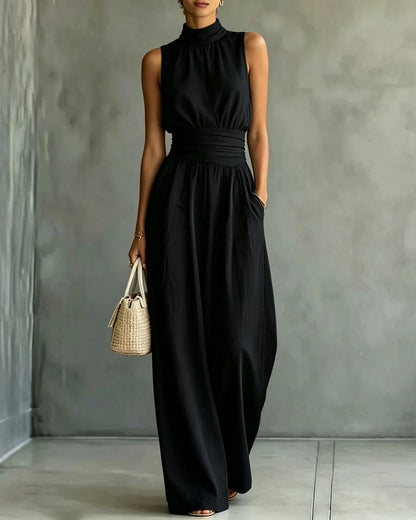 Angeline Sleeveless Jumpsuit for Women - Wide Leg Summer Jumpsuit - Black