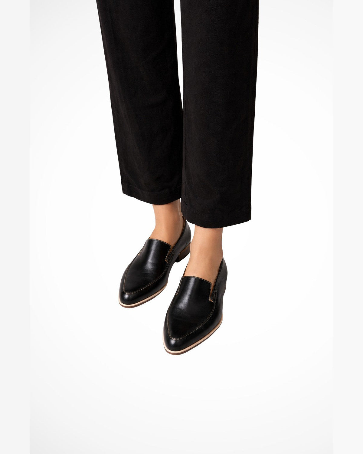 Apolline Pointed-Toe Flat Loafers for Women - Summer Loafers - Black