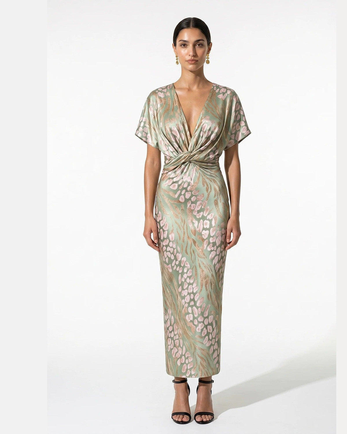 Iris Wrap Maxi Dress for Women - Wedding Guest Summer Dress - Light Green