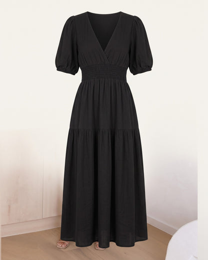 Katherine puff sleeve midi dress packshot