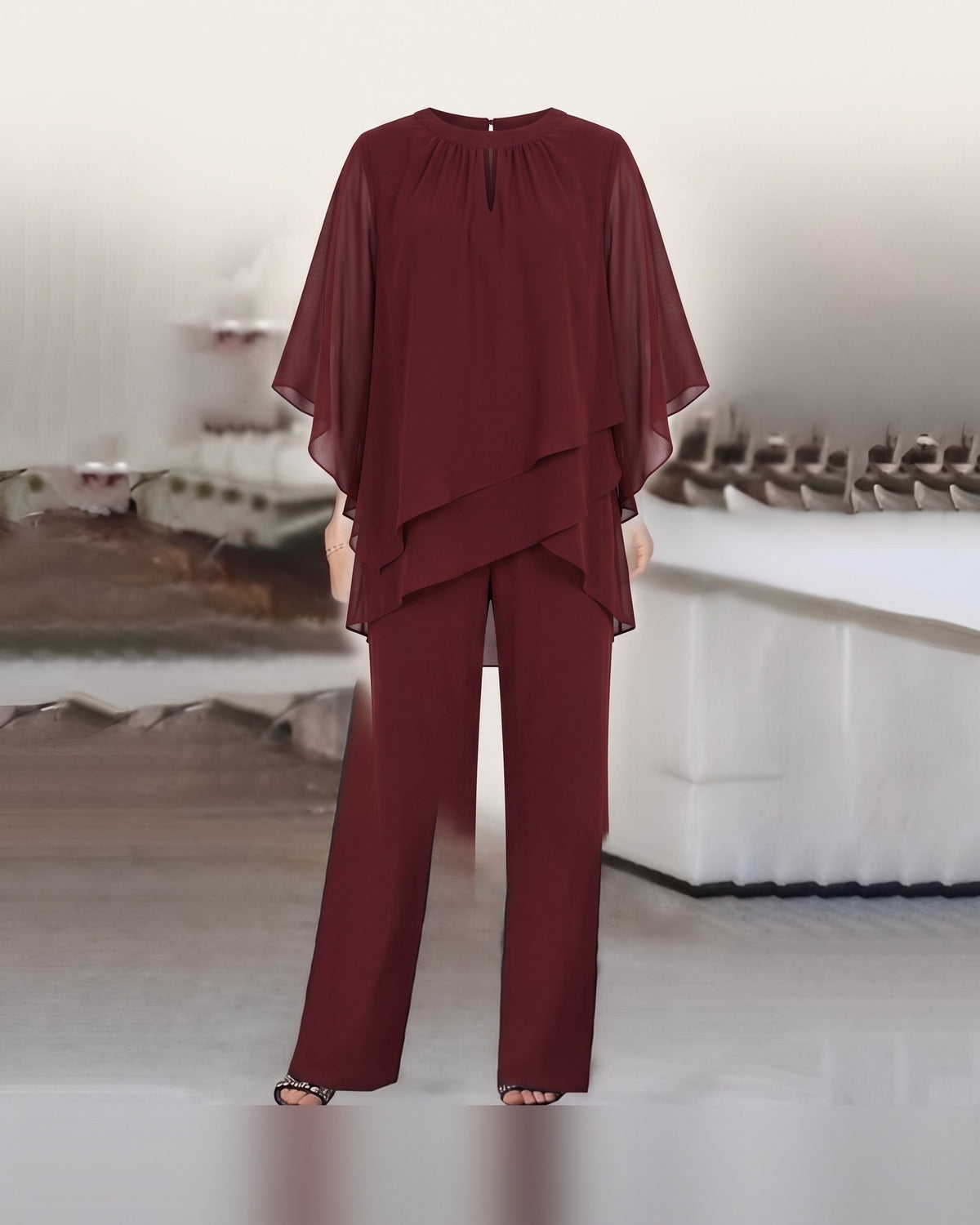 Seraphina chiffon two-piece set packshot
