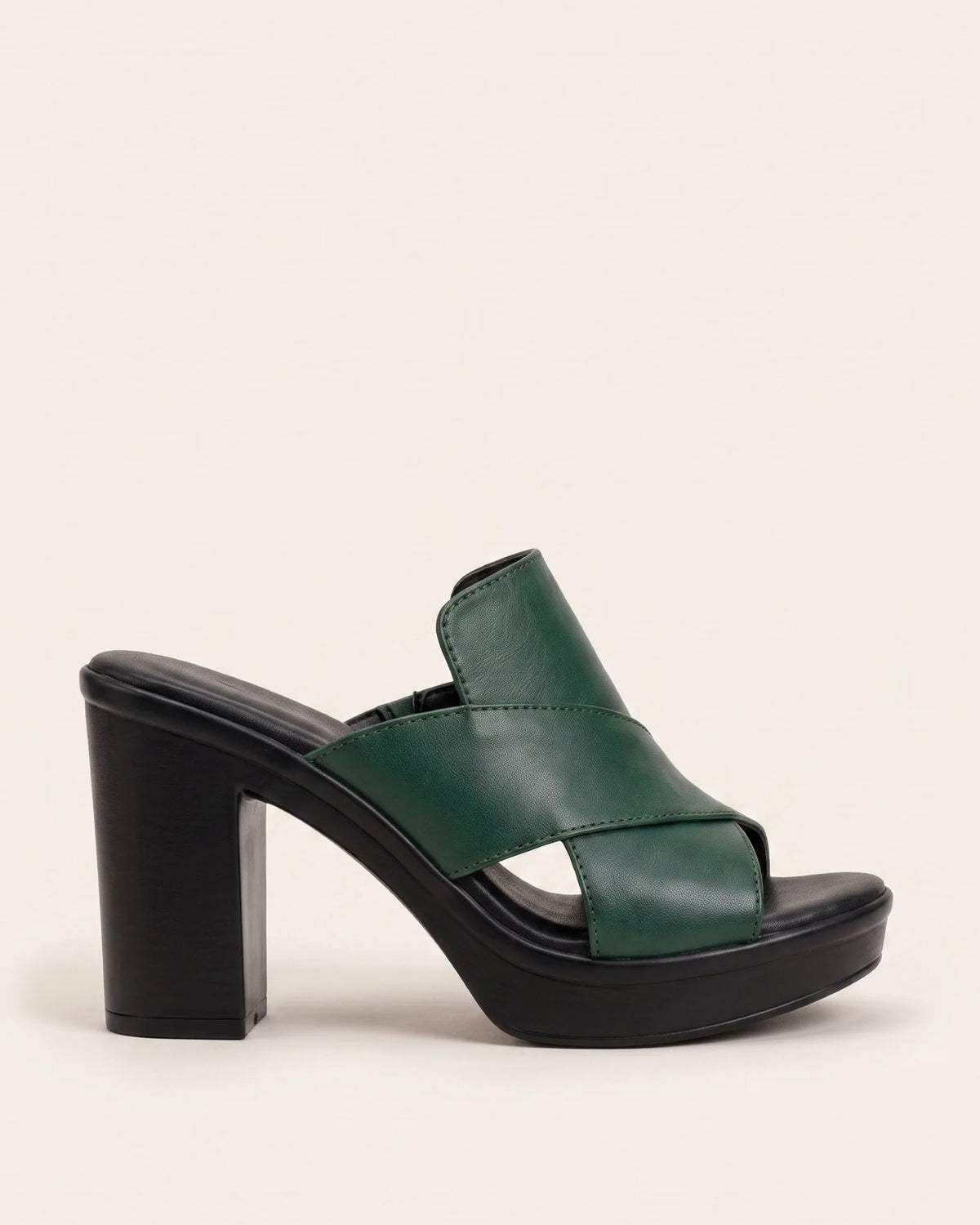 Annabelle Crossover Strap Block Heel Sandals — detail