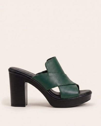 Annabelle Crossover Strap Block Heel Sandals — detail