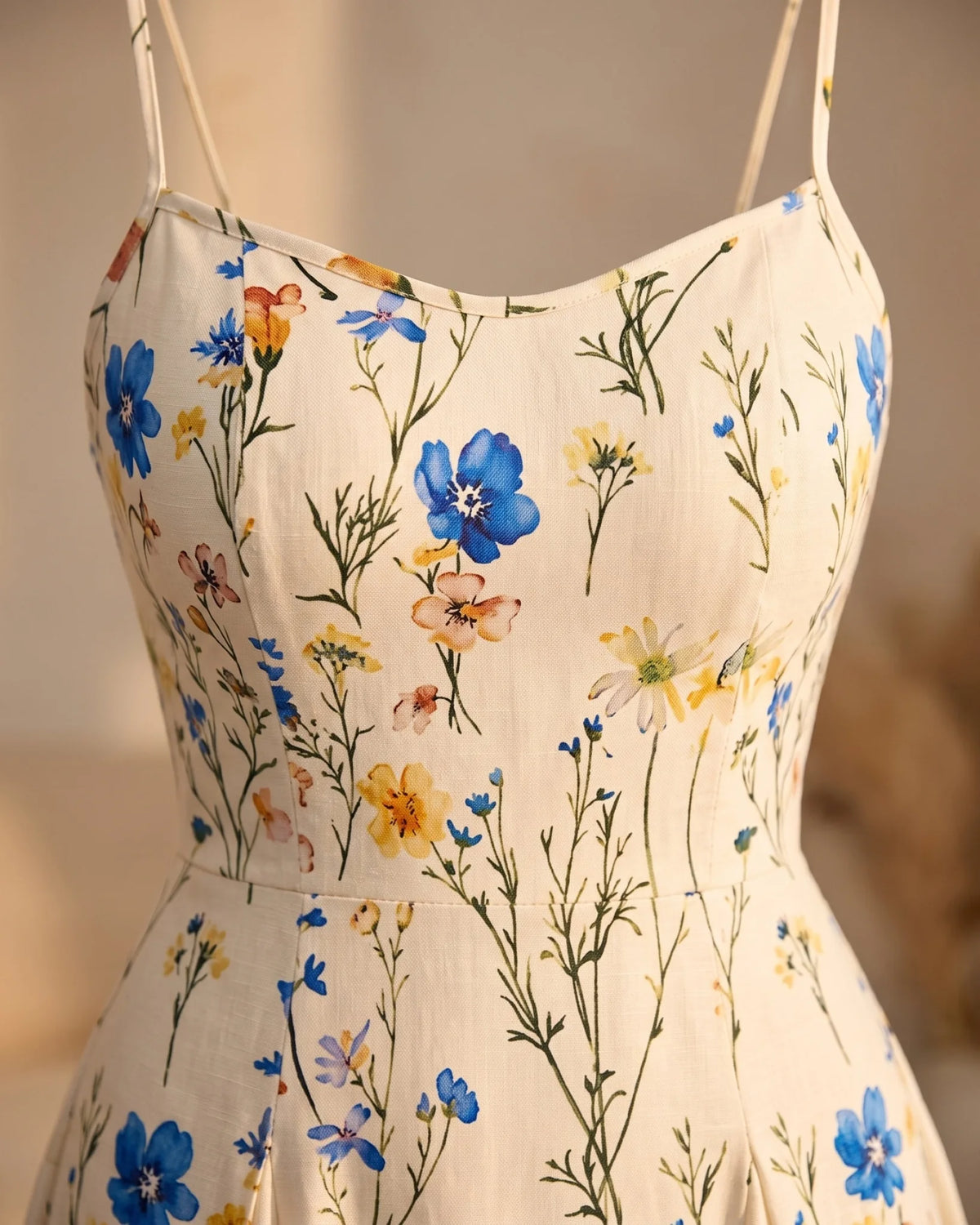 Arabella Floral Watercolour Maxi Dress — detail