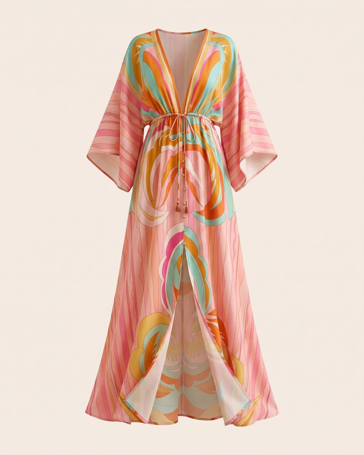 Sarah Abstract Print Maxi Dress — front clean