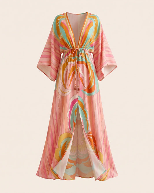 Sarah Abstract Print Maxi Dress — front clean