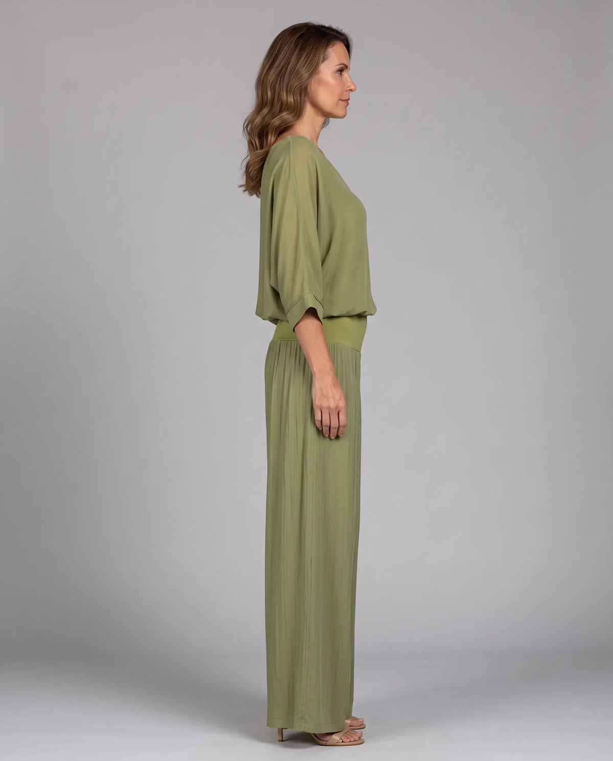 Adeline Draped Wide-Leg Two Piece Set — side profile