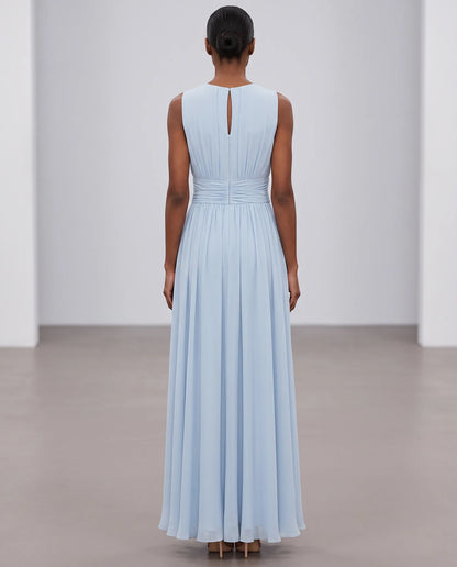 Sidonie Pleated Wedding Maxi Dress — back view