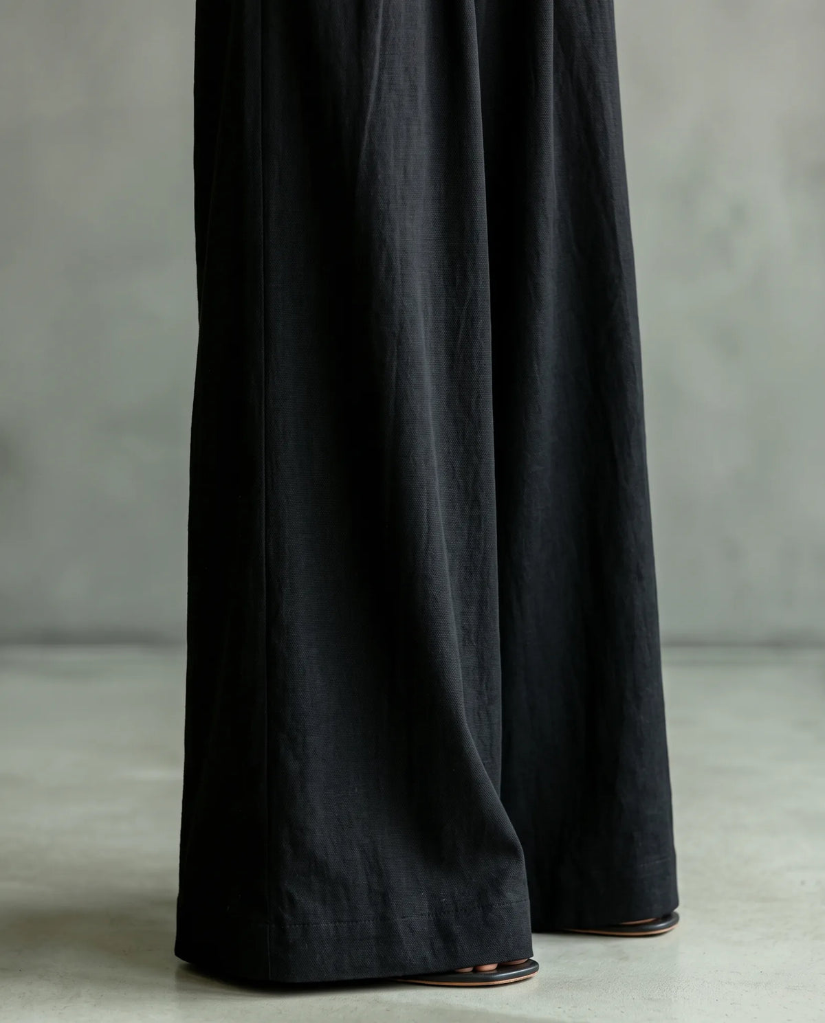 Angeline Sleeveless Jumpsuit for Women - Wide Leg Summer Jumpsuit - Black — wide leg detail