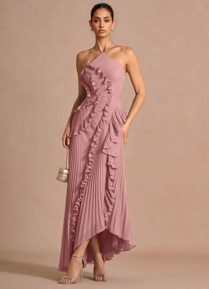 Aurore Ruffled Halter Maxi Dress — front