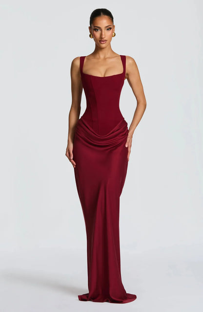 Ondine Square Neck Bodycon Maxi Dress — front