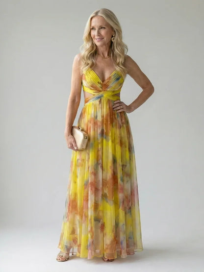 Perrine Wrap Front Floral Maxi Dress — front