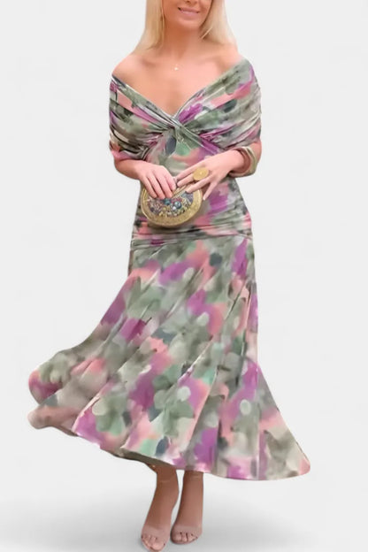 Vibeke Off Shoulder Floral Maxi Dress — front