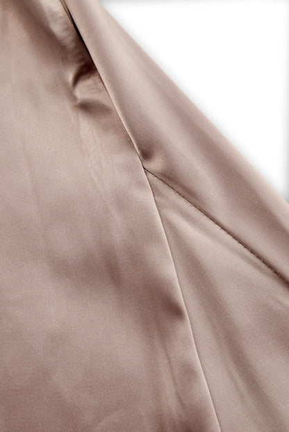 Gwendolyn Satin Maxi Dress — hem and front split
