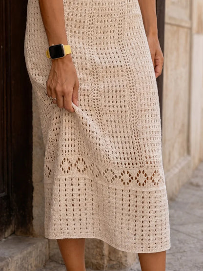 Ilse Crochet Maxi Dress — crochet stitch detail