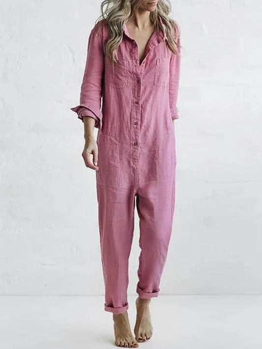 Jacinta Button Front Jumpsuit — front