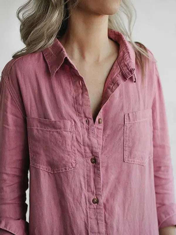 Jacinta Button Front Jumpsuit — collar and chest pockets