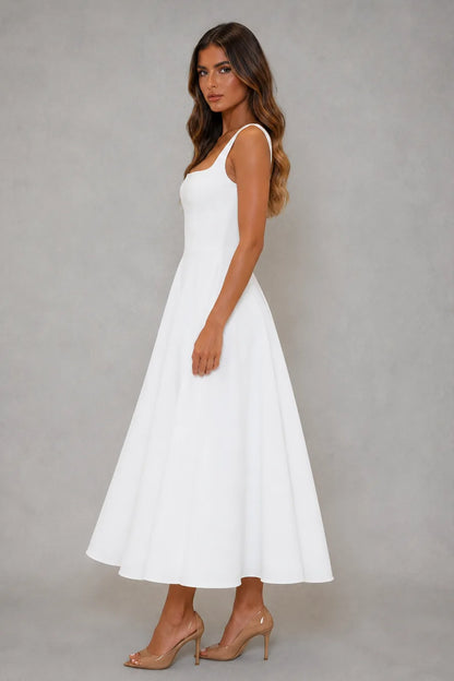 Pascaline Square Neck Midi Dress — side