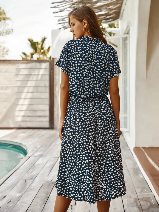 Prudence Printed Shirt Dress — back