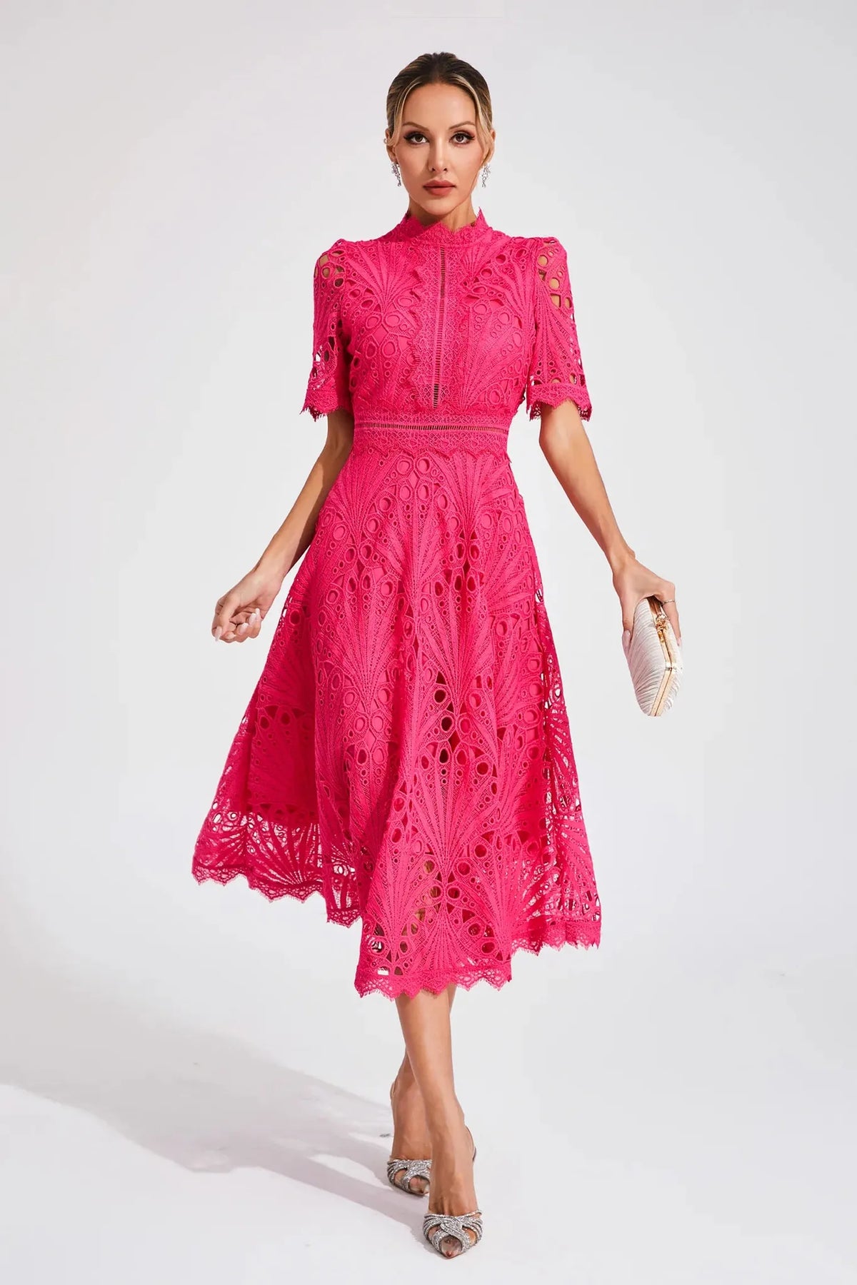 Romilly Lace Midi Dress — full length
