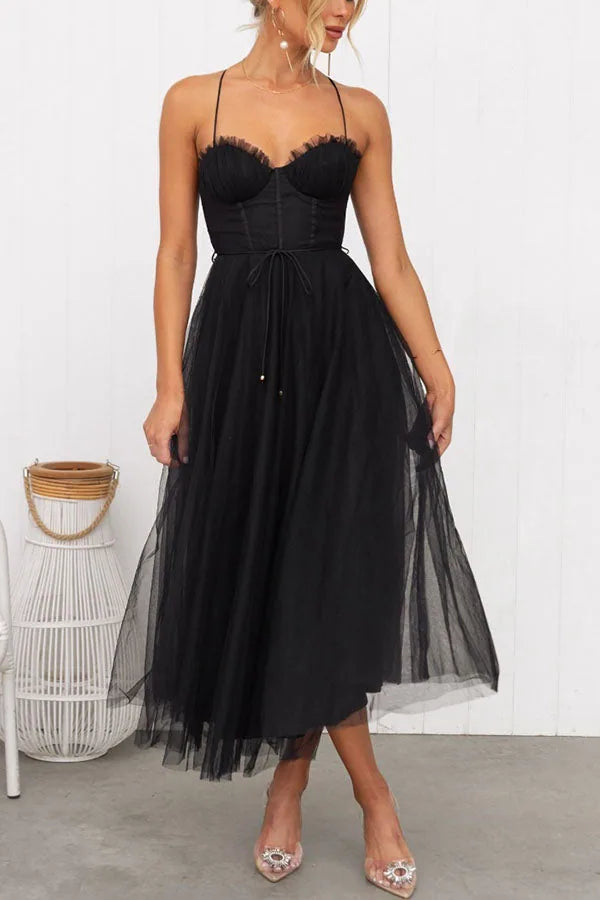 Theodosia Tulle Midi Dress — front