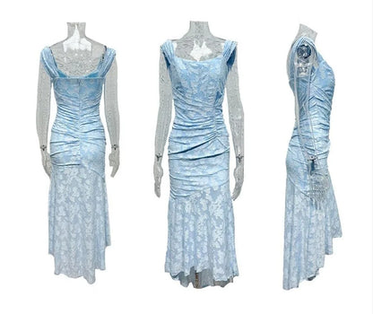Vittoria Jacquard Maxi Dress — front, side and back