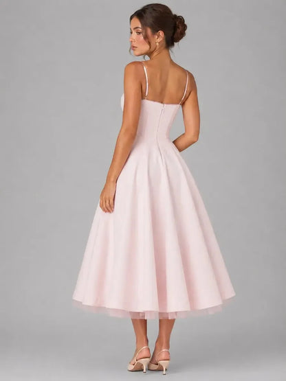 Susannah Corset Midi Dress – Pink – front, alternate view