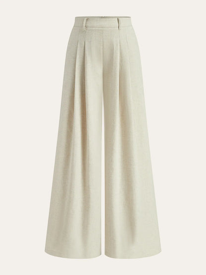 Quenby Wide Leg Trousers – Khaki – front