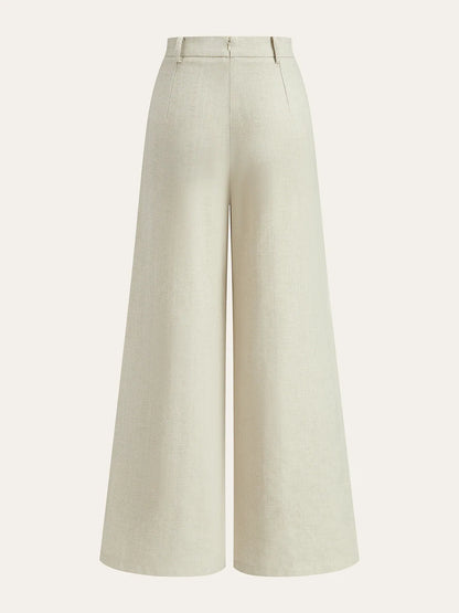 Quenby Wide Leg Trousers – Khaki – back