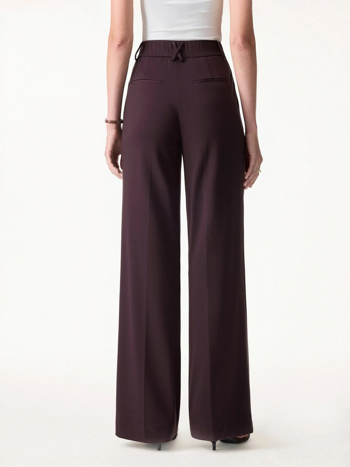 Aoife Tucked Top & Wide Leg Trouser Set – Purple – front, full length