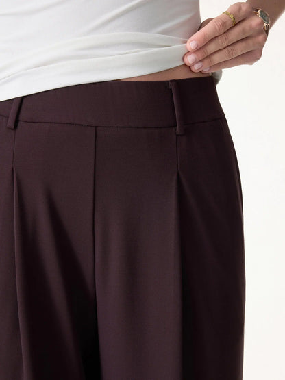 Aoife Tucked Top & Wide Leg Trouser Set – Purple – waist detail