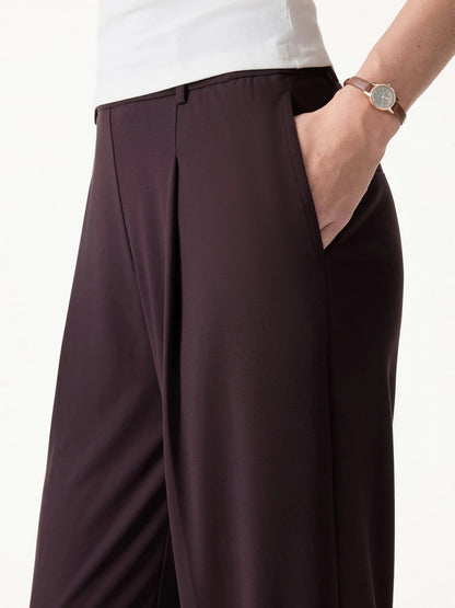 Aoife Tucked Top & Wide Leg Trouser Set – Purple – pocket detail