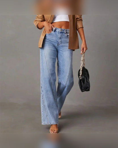 Talia Straight Leg Jeans for Women - High Waist Light Wash Summer Jeans - Light Blue